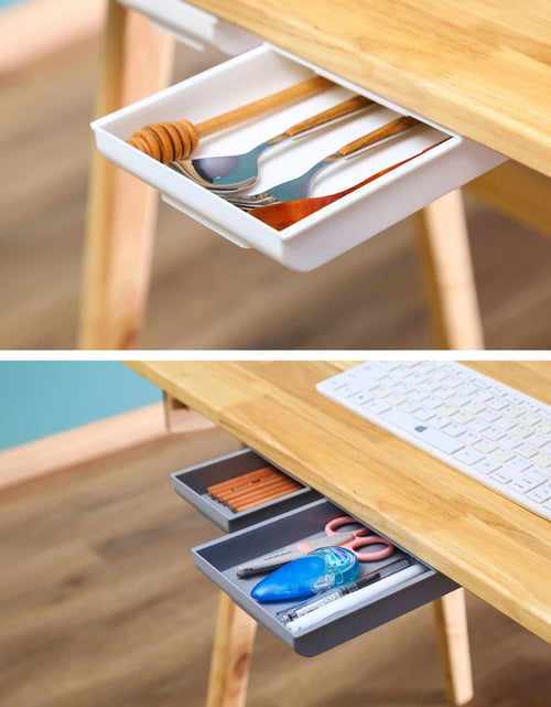 Load image into Gallery viewer, Hidden Drawer Organizer Self-Adhesive Desktop Small Drawer Cabinet Under Table Hidden Drawer Office Home Storage Tools
