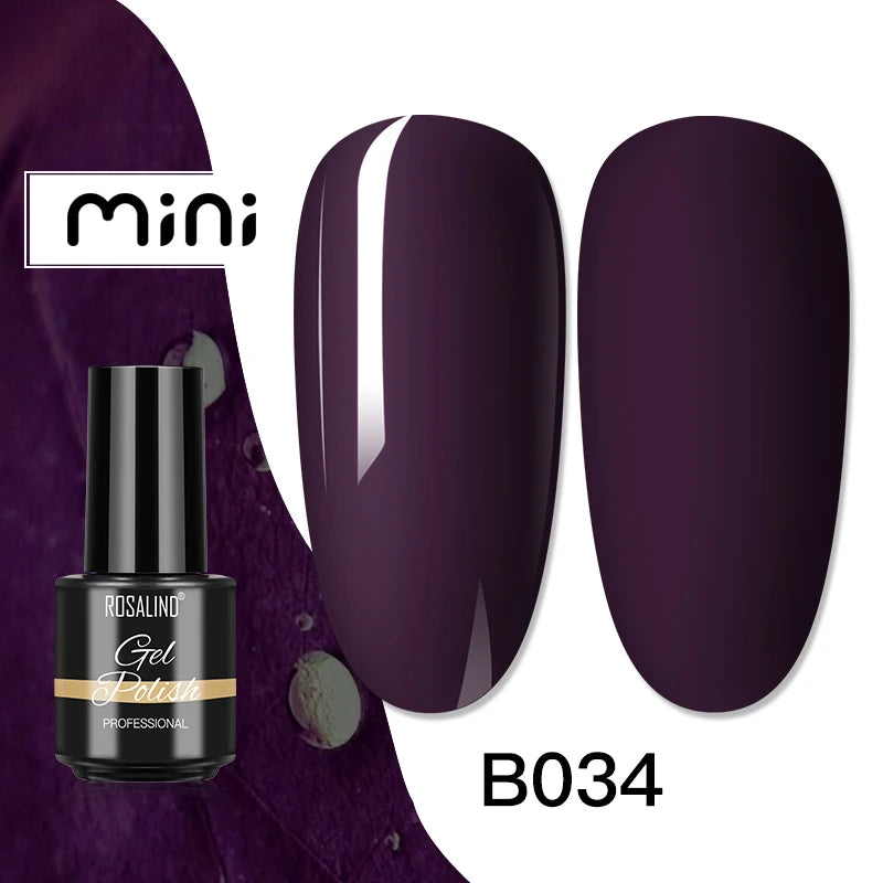 ROSALIND Bright Gel Nail Polish Mini 5ml Gel Polish Colorful Need UV Nail Lamp Semi-Permanent Base Top Gel Varnishes