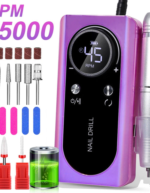 Load image into Gallery viewer, 45000RPM Nail Drill Machine Kit Rechargeable Electric Portable Nail Sander File for Gel Nails Polishing For Manicure Salon Home
