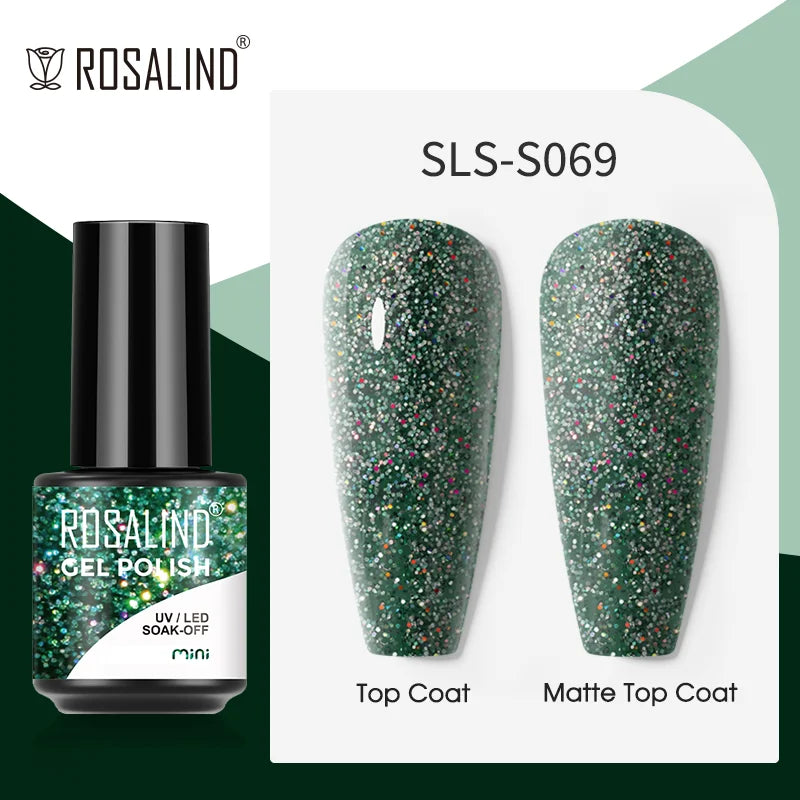 ROSALIND Bright Gel Nail Polish Mini 5ml Gel Polish Colorful Need UV Nail Lamp Semi-Permanent Base Top Gel Varnishes