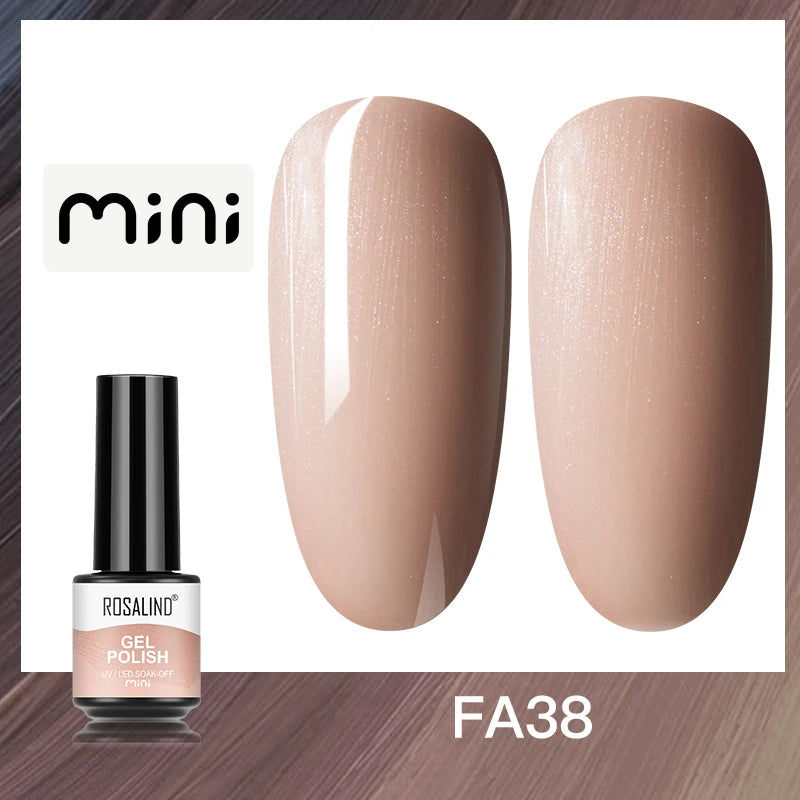 ROSALIND Bright Gel Nail Polish Mini 5ml Gel Polish Colorful Need UV Nail Lamp Semi-Permanent Base Top Gel Varnishes