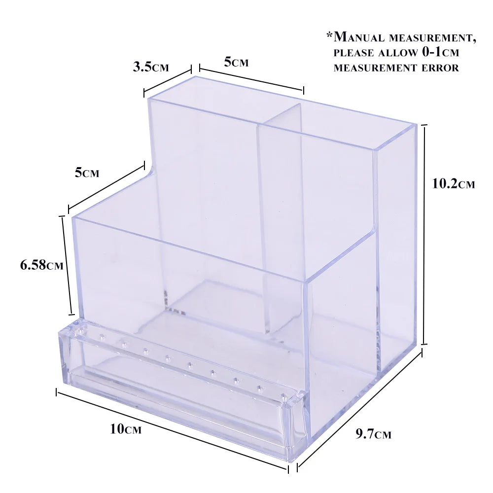 Nail Drill Bits Holder Display Clear Nail Display Box Transparent Makeup Storage Organizer Nail Manicure Tools