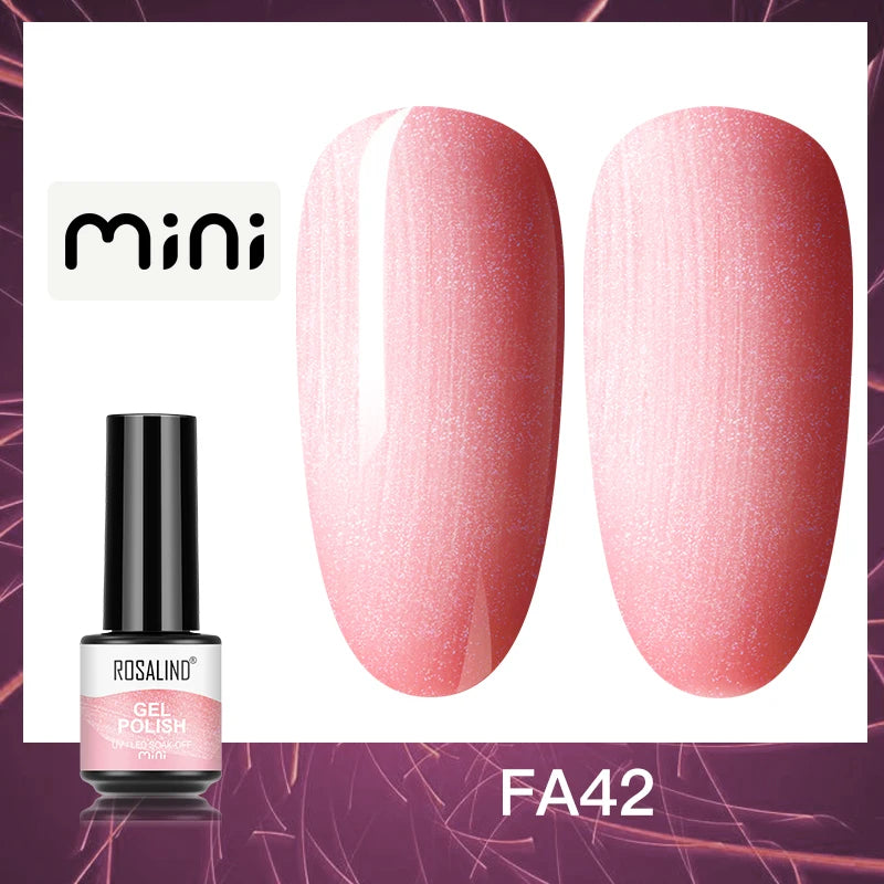 ROSALIND Bright Gel Nail Polish Mini 5ml Gel Polish Colorful Need UV Nail Lamp Semi-Permanent Base Top Gel Varnishes