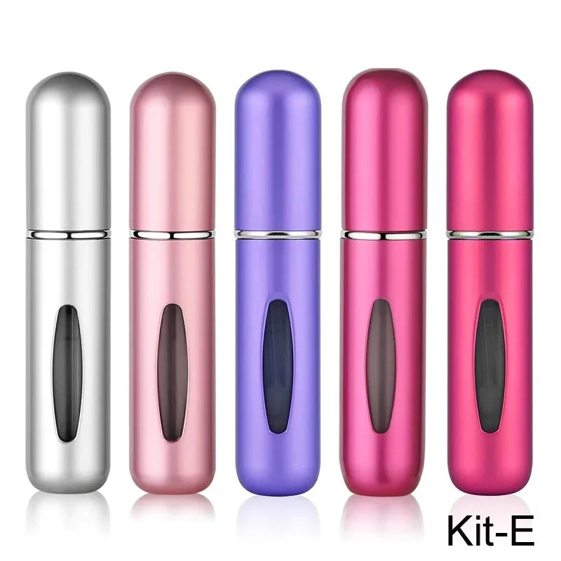 5pcs 5ml Mini Refillable Perfume Atomizer Aluminum Perfume Bottle Portable Perfume Spray Bottle Travel Parfume Mini Bottle