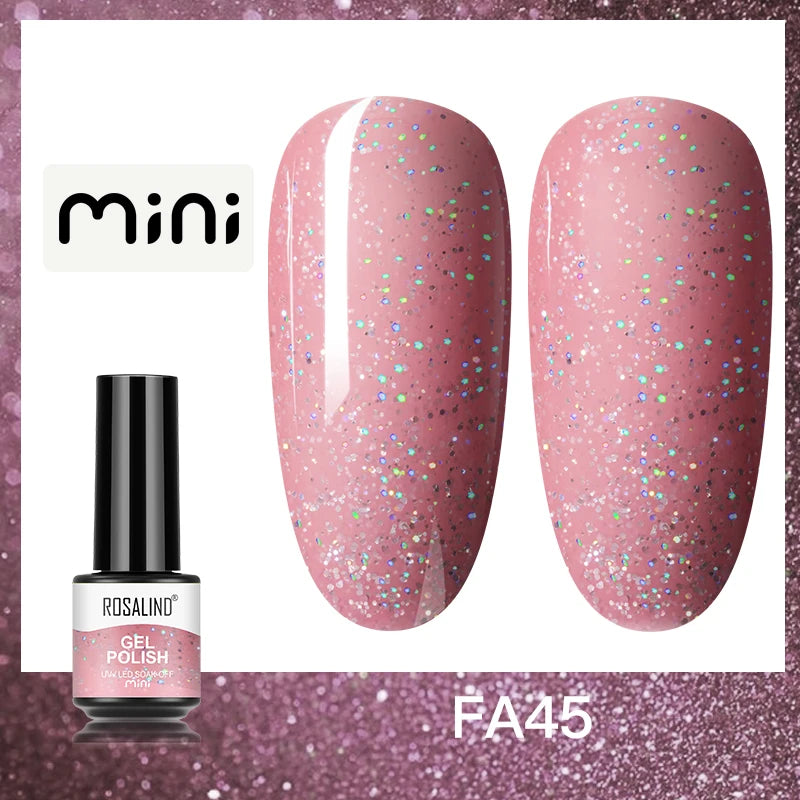 ROSALIND Bright Gel Nail Polish Mini 5ml Gel Polish Colorful Need UV Nail Lamp Semi-Permanent Base Top Gel Varnishes