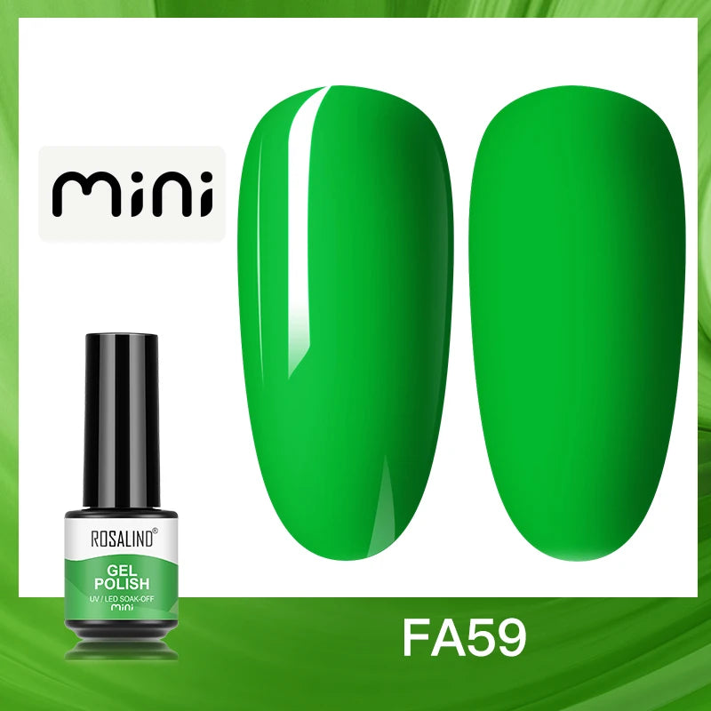 ROSALIND Bright Gel Nail Polish Mini 5ml Gel Polish Colorful Need UV Nail Lamp Semi-Permanent Base Top Gel Varnishes