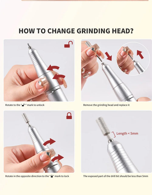 Load image into Gallery viewer, 45000RPM Nail Drill Machine Kit Rechargeable Electric Portable Nail Sander File for Gel Nails Polishing For Manicure Salon Home
