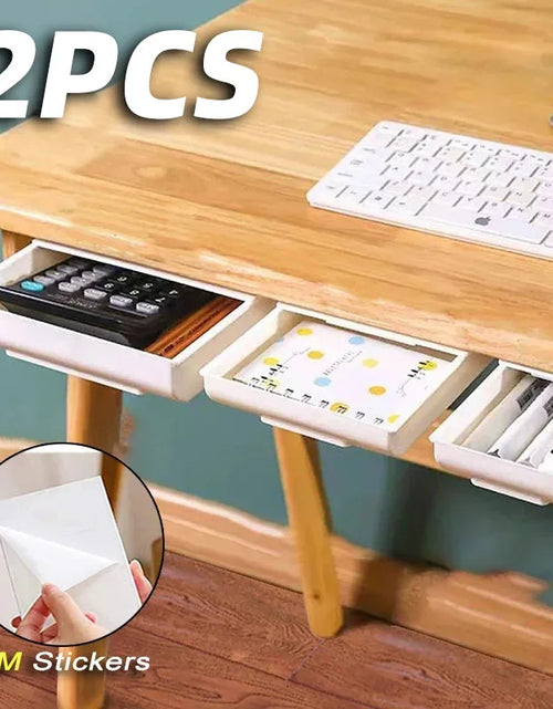 Load image into Gallery viewer, Hidden Drawer Organizer Self-Adhesive Desktop Small Drawer Cabinet Under Table Hidden Drawer Office Home Storage Tools
