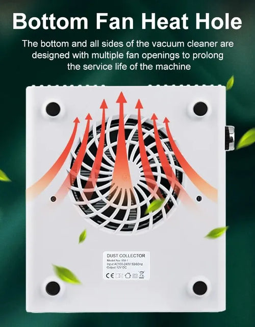 Load image into Gallery viewer, 80W Powerful Nail Dust Collector For Manicure Nail Vacuum Cleaner With Fitter Nail Dust Fan Manicure Salon Equipment
