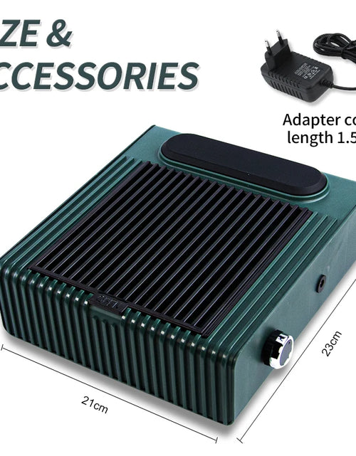 Load image into Gallery viewer, 80W Powerful Nail Dust Collector For Manicure Nail Vacuum Cleaner With Fitter Nail Dust Fan Manicure Salon Equipment
