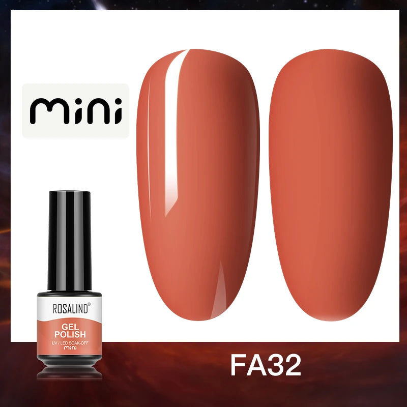 ROSALIND Bright Gel Nail Polish Mini 5ml Gel Polish Colorful Need UV Nail Lamp Semi-Permanent Base Top Gel Varnishes
