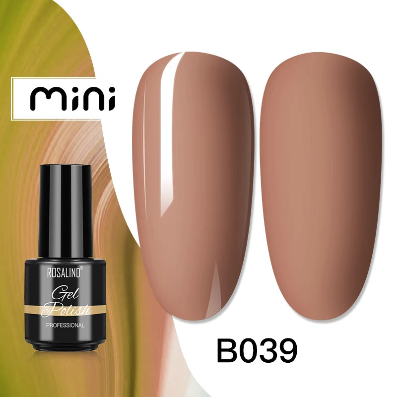 ROSALIND Bright Gel Nail Polish Mini 5ml Gel Polish Colorful Need UV Nail Lamp Semi-Permanent Base Top Gel Varnishes