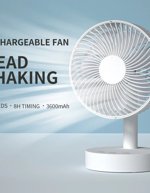 Load image into Gallery viewer, 3600mAh USB Desk Fan 4 Speed Adjustable Desktop Table Fan with Strong Wind Quiet Operation Kipas USB Oscillating Fan
