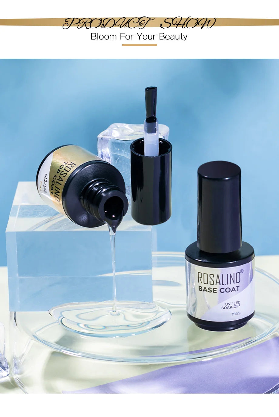 ROSALIND Bright Gel Nail Polish Mini 5ml Gel Polish Colorful Need UV Nail Lamp Semi-Permanent Base Top Gel Varnishes