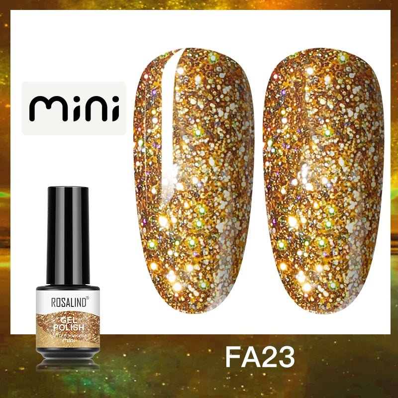 ROSALIND Bright Gel Nail Polish Mini 5ml Gel Polish Colorful Need UV Nail Lamp Semi-Permanent Base Top Gel Varnishes