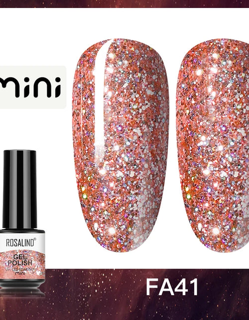 Load image into Gallery viewer, ROSALIND Bright Gel Nail Polish Mini 5ml Gel Polish Colorful Need UV Nail Lamp Semi-Permanent Base Top Gel Varnishes
