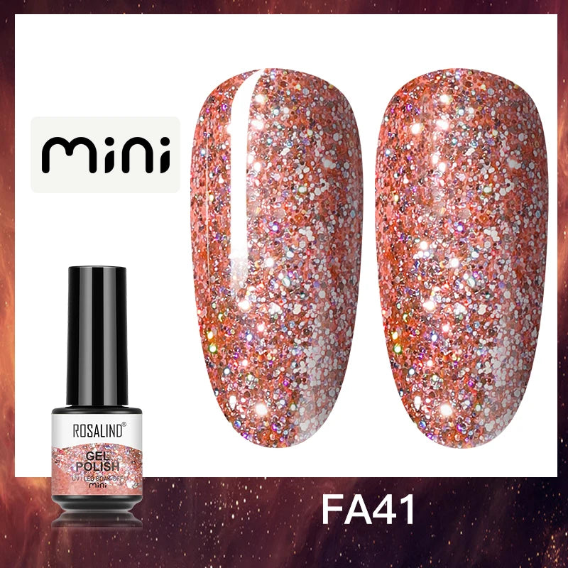 ROSALIND Bright Gel Nail Polish Mini 5ml Gel Polish Colorful Need UV Nail Lamp Semi-Permanent Base Top Gel Varnishes