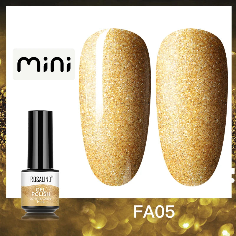 ROSALIND Bright Gel Nail Polish Mini 5ml Gel Polish Colorful Need UV Nail Lamp Semi-Permanent Base Top Gel Varnishes