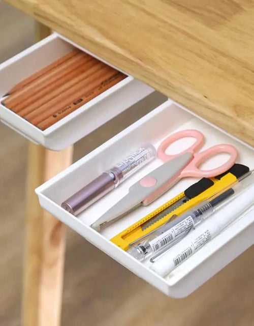Load image into Gallery viewer, Hidden Drawer Organizer Self-Adhesive Desktop Small Drawer Cabinet Under Table Hidden Drawer Office Home Storage Tools
