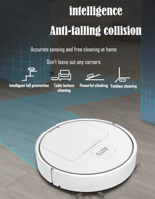 Load image into Gallery viewer, 3-in-1 Robot Vacuum Cleaner USB Rechargeable 1000Pa Suction Robotic Vacuum and Mop Combo for Home Floor Washing Carpet Pet Hair
