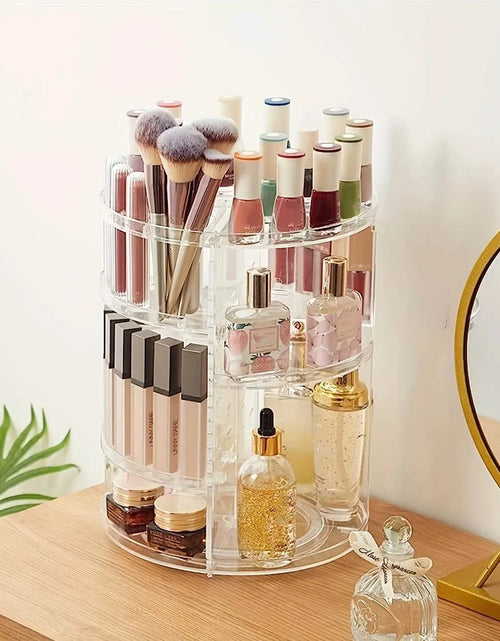 Load image into Gallery viewer, 360° Rotating Makeup Organizer, Spinning Bathroom Organizer Countertop, organizer for cosmetics,Cosmetic Holder Shelf,(Clear)
