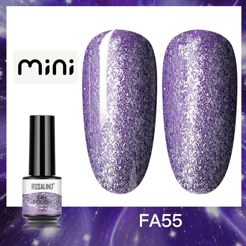 ROSALIND Bright Gel Nail Polish Mini 5ml Gel Polish Colorful Need UV Nail Lamp Semi-Permanent Base Top Gel Varnishes