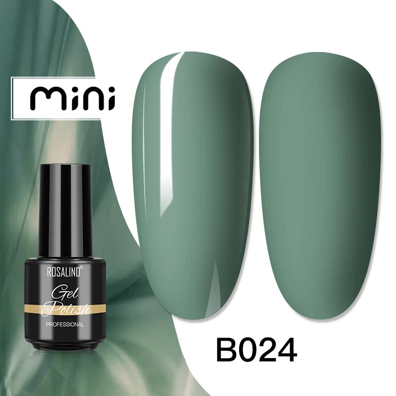 ROSALIND Bright Gel Nail Polish Mini 5ml Gel Polish Colorful Need UV Nail Lamp Semi-Permanent Base Top Gel Varnishes