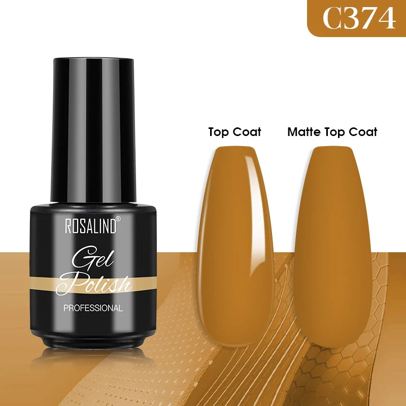 ROSALIND Bright Gel Nail Polish Mini 5ml Gel Polish Colorful Need UV Nail Lamp Semi-Permanent Base Top Gel Varnishes