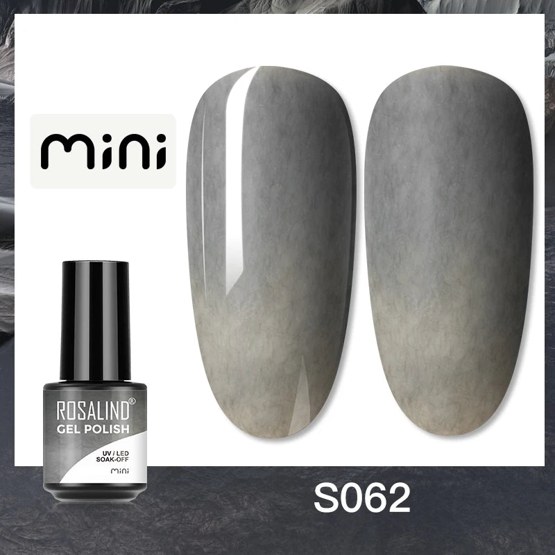 ROSALIND Bright Gel Nail Polish Mini 5ml Gel Polish Colorful Need UV Nail Lamp Semi-Permanent Base Top Gel Varnishes