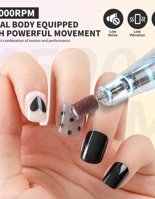 Load image into Gallery viewer, 45000RPM Nail Drill Machine Kit Rechargeable Electric Portable Nail Sander File for Gel Nails Polishing For Manicure Salon Home
