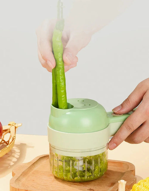 Load image into Gallery viewer, 4In1 Electric Vegetable Cutter Set Handheld Wireless Electric Garlic Masher Food Chopper Meat Grinder Machine Food Peel Slice
