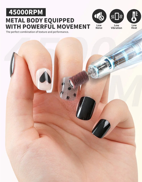 Load image into Gallery viewer, 45000RPM Nail Drill Machine Kit Rechargeable Electric Portable Nail Sander File for Gel Nails Polishing For Manicure Salon Home
