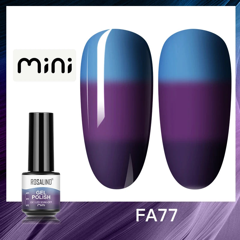 ROSALIND Bright Gel Nail Polish Mini 5ml Gel Polish Colorful Need UV Nail Lamp Semi-Permanent Base Top Gel Varnishes