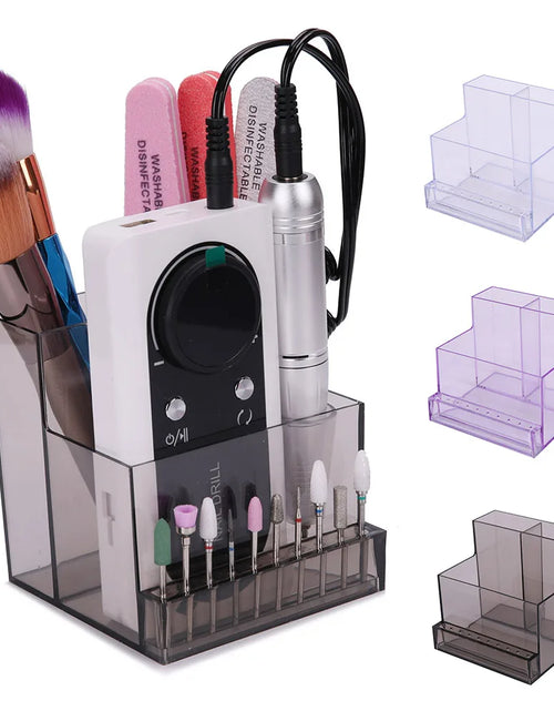 Load image into Gallery viewer, Nail Drill Bits Holder Display Clear Nail Display Box Transparent Makeup Storage Organizer Nail Manicure Tools
