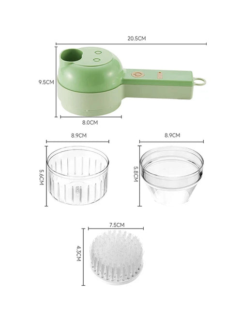 Load image into Gallery viewer, 4In1 Electric Vegetable Cutter Set Handheld Wireless Electric Garlic Masher Food Chopper Meat Grinder Machine Food Peel Slice
