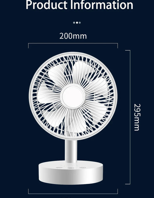 Load image into Gallery viewer, 3600mAh USB Desk Fan 4 Speed Adjustable Desktop Table Fan with Strong Wind Quiet Operation Kipas USB Oscillating Fan
