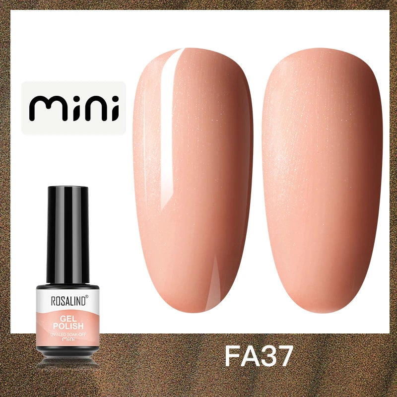 ROSALIND Bright Gel Nail Polish Mini 5ml Gel Polish Colorful Need UV Nail Lamp Semi-Permanent Base Top Gel Varnishes