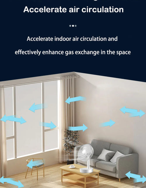Load image into Gallery viewer, 3600mAh USB Desk Fan 4 Speed Adjustable Desktop Table Fan with Strong Wind Quiet Operation Kipas USB Oscillating Fan
