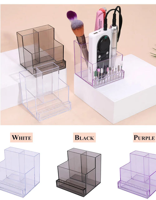 Load image into Gallery viewer, Nail Drill Bits Holder Display Clear Nail Display Box Transparent Makeup Storage Organizer Nail Manicure Tools
