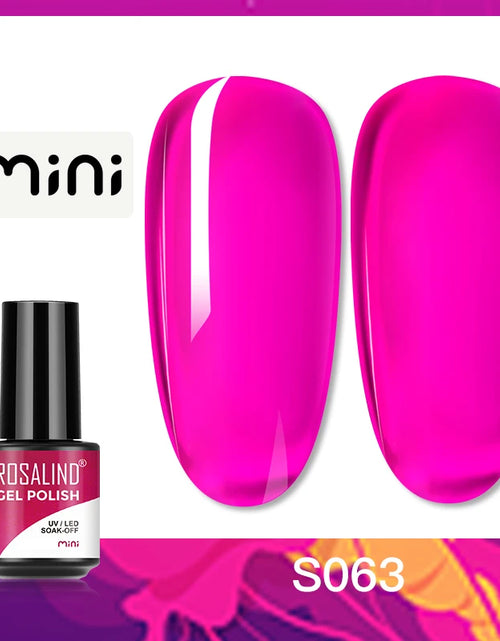 Load image into Gallery viewer, ROSALIND Bright Gel Nail Polish Mini 5ml Gel Polish Colorful Need UV Nail Lamp Semi-Permanent Base Top Gel Varnishes
