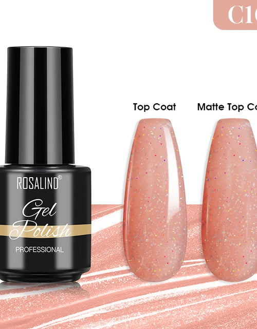 Load image into Gallery viewer, ROSALIND Bright Gel Nail Polish Mini 5ml Gel Polish Colorful Need UV Nail Lamp Semi-Permanent Base Top Gel Varnishes
