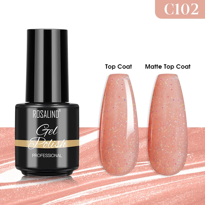 ROSALIND Bright Gel Nail Polish Mini 5ml Gel Polish Colorful Need UV Nail Lamp Semi-Permanent Base Top Gel Varnishes