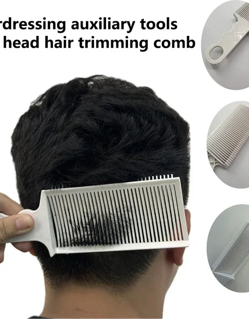 Load image into Gallery viewer, 1pc Hair cutting aids Plastic Flat head push Trimming comb Men&#39;s trimming Design major Flat comb Dedicated to hair salons
