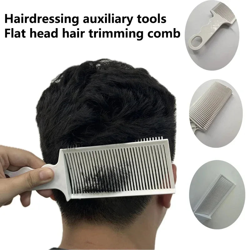 1pc Hair cutting aids Plastic Flat head push Trimming comb Men's trimming Design major Flat comb Dedicated to hair salons