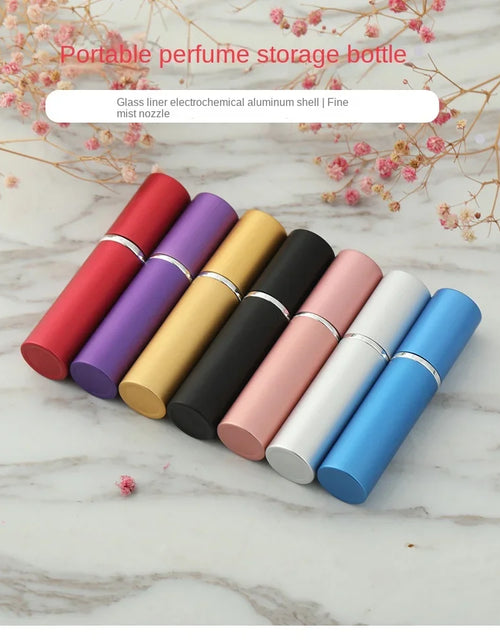 Load image into Gallery viewer, 5ml Portable Refillable Perfume Bottle With Atomizer Empty  Aluminum Parfume Case Container Spray Bottle Travel
