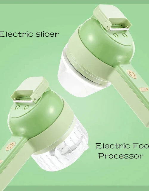 Load image into Gallery viewer, 4In1 Electric Vegetable Cutter Set Handheld Wireless Electric Garlic Masher Food Chopper Meat Grinder Machine Food Peel Slice
