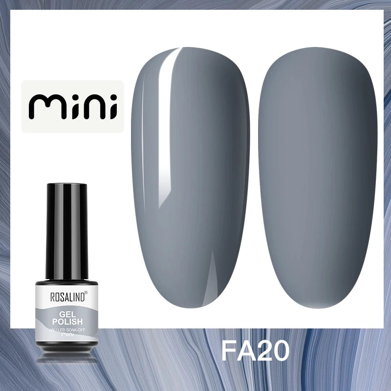 ROSALIND Bright Gel Nail Polish Mini 5ml Gel Polish Colorful Need UV Nail Lamp Semi-Permanent Base Top Gel Varnishes