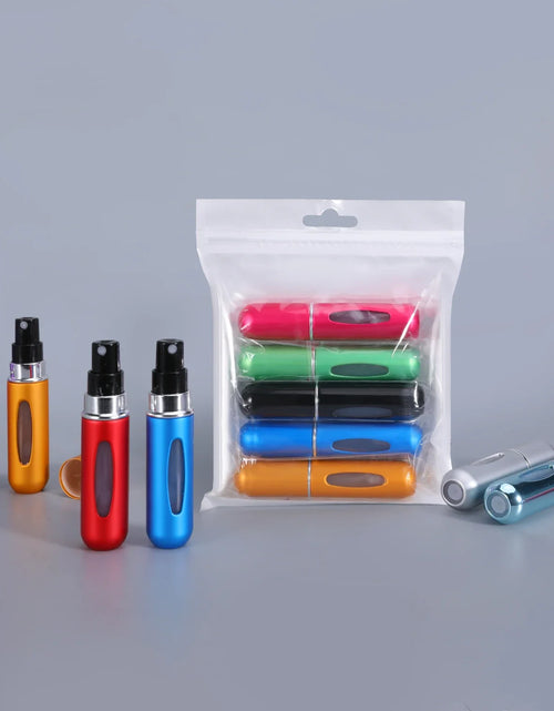 Load image into Gallery viewer, 5pcs 5ml Mini Refillable Perfume Atomizer Aluminum Perfume Bottle Portable Perfume Spray Bottle Travel Parfume Mini Bottle
