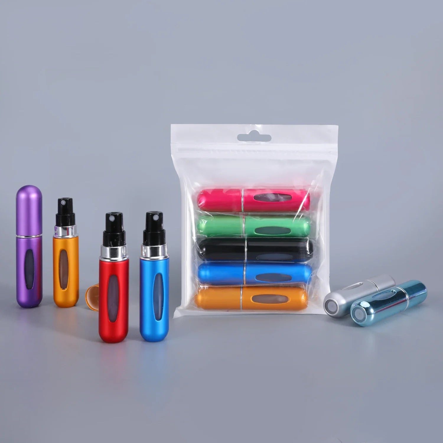 5pcs 5ml Mini Refillable Perfume Atomizer Aluminum Perfume Bottle Portable Perfume Spray Bottle Travel Parfume Mini Bottle