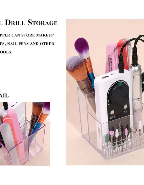 Load image into Gallery viewer, Nail Drill Bits Holder Display Clear Nail Display Box Transparent Makeup Storage Organizer Nail Manicure Tools
